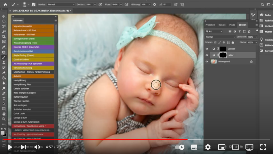 Videoanleitung Photoshop Actions Babyfoto Soft Skin